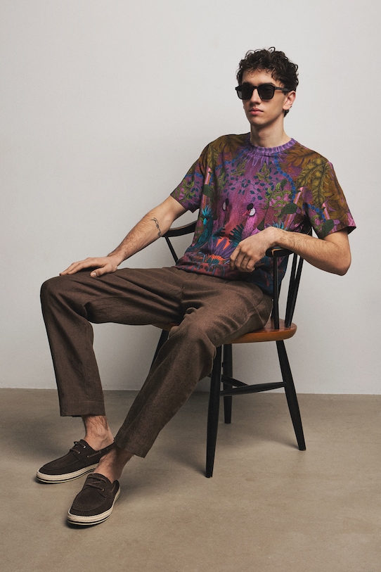 Medicine t-shirt męski bawełniany z elastanem multicolor RS26-TSM657