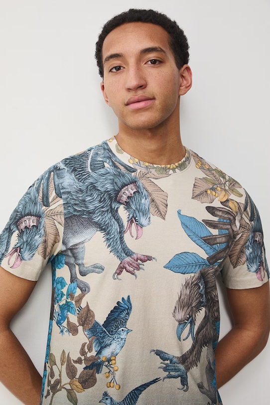 Medicine t-shirt męski bawełniany z elastanem RS26-TSM660 beżowy