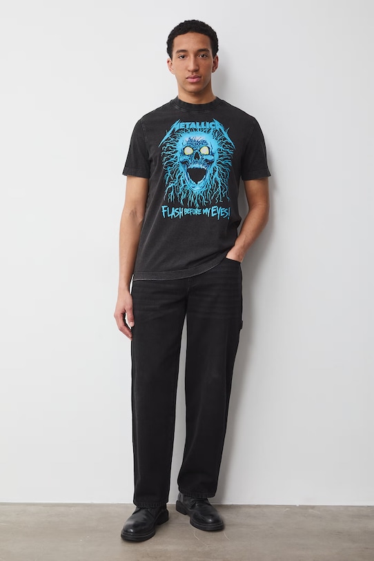 T-shirt męski bawełniany Metallica RS26-TSM672 szary RS26