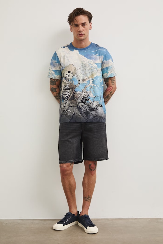 Medicine T-shirt męski bawełniany z elastanem RS26-TSM700 multicolor RS26