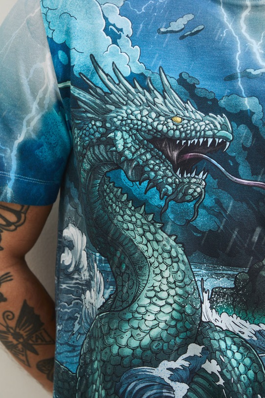 Medicine T-shirt męski bawełniany z elastanem RS26-TSM703 niebieski