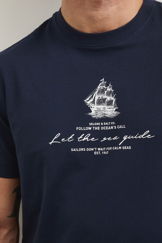 Medicine t-shirt męski bawełniany z elastanem RS26-TSM704 granatowy