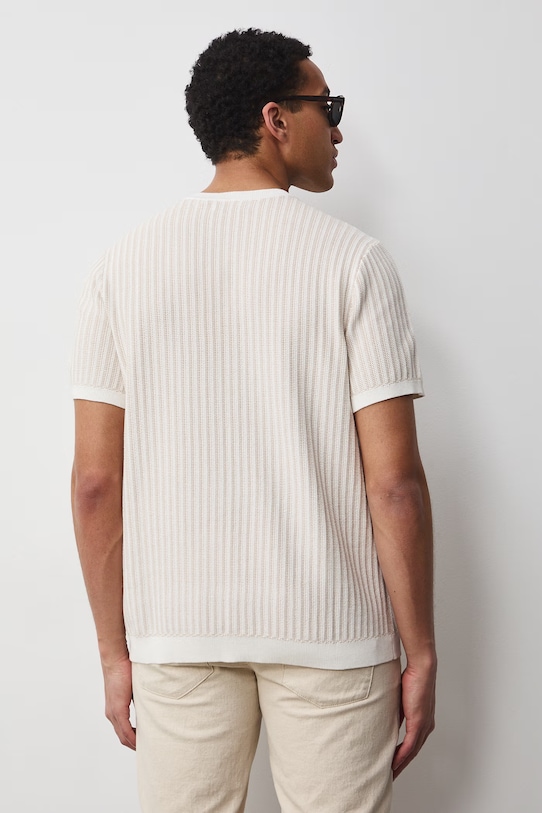 Odzież Medicine t-shirt swetrowy męski bawełniany RS26-TSM706 beżowy