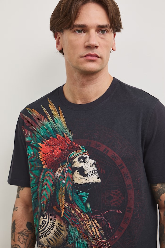 Tričko pánske bavlnené čierna RS26-TSM802