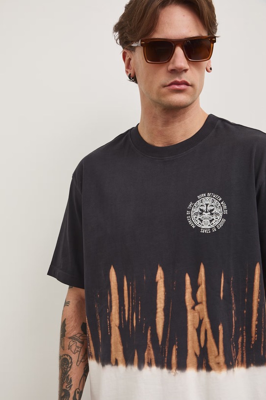 Medicine T-shirt męski bawełniany czarny RS26-TSM804