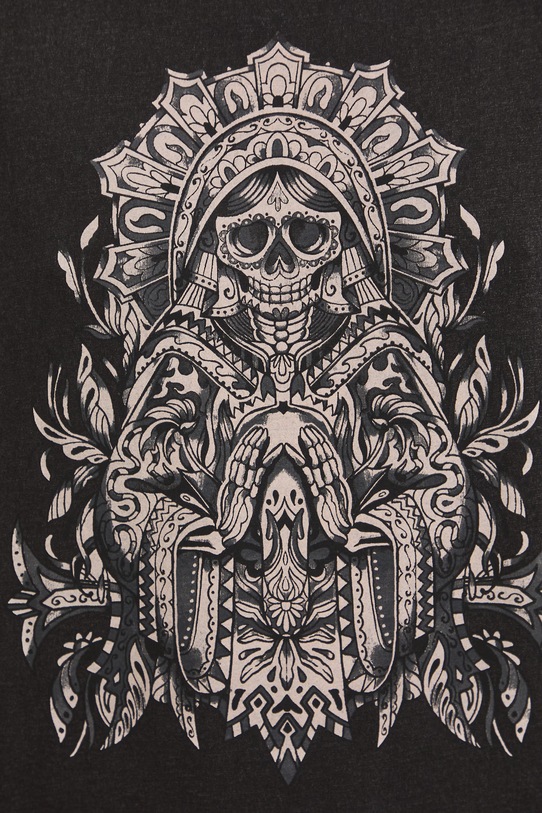 T-shirt bawełniany z nadrukiem szary RS26-TSM805