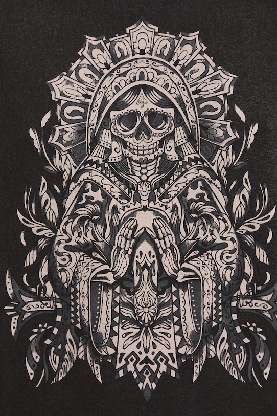 T-shirt bawełniany z nadrukiem szary RS26-TSM805