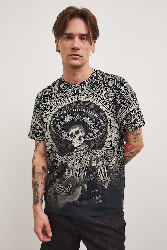 T-shirt męski bawełniany z elastanem RS26-TSM806 czarny RS26