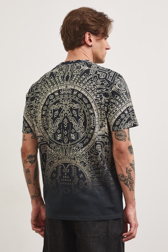 Odzież T-shirt męski bawełniany z elastanem RS26-TSM806 czarny