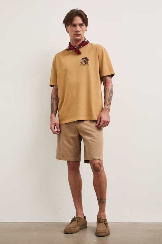 T-shirt męski bawełniany z nadrukiem RS26-TSM808 żółty RS26