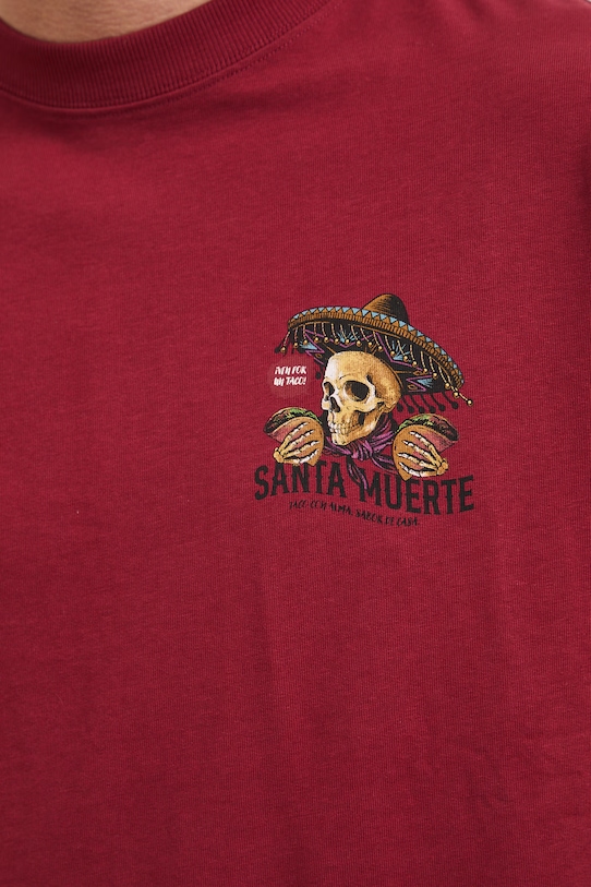 T-shirt męski bawełniany z nadrukiem RS26-TSM808 bordowy