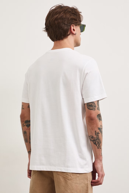 Odzież T-shirt męski bawełniany z nadrukiem RS26-TSM810 biały