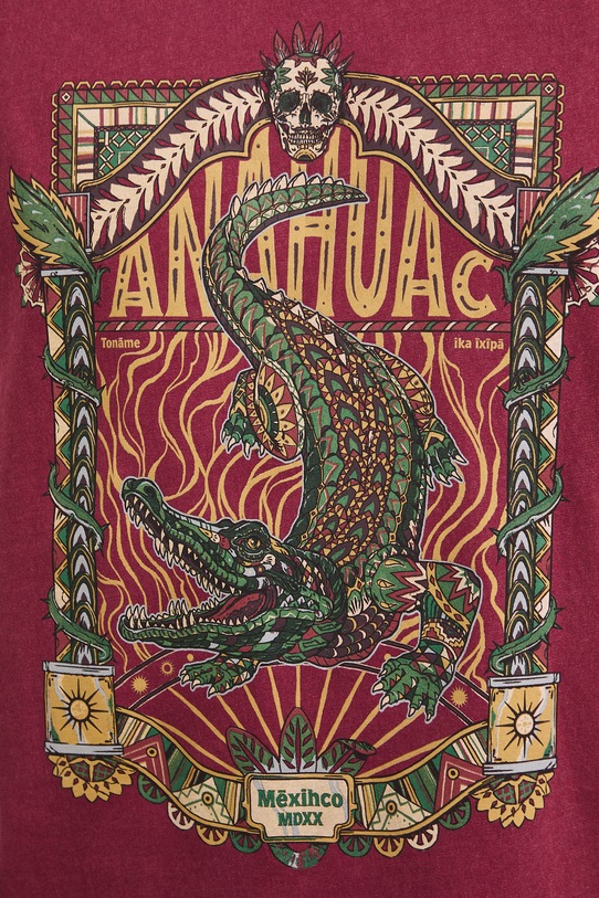 T-shirt męski bawełniany z nadrukiem RS26-TSM810 bordowy