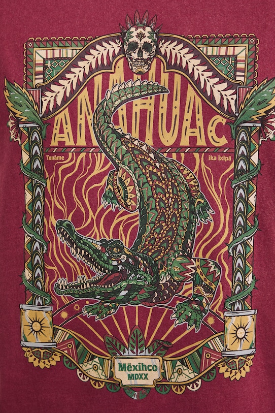 T-shirt męski bawełniany z nadrukiem RS26-TSM810 bordowy