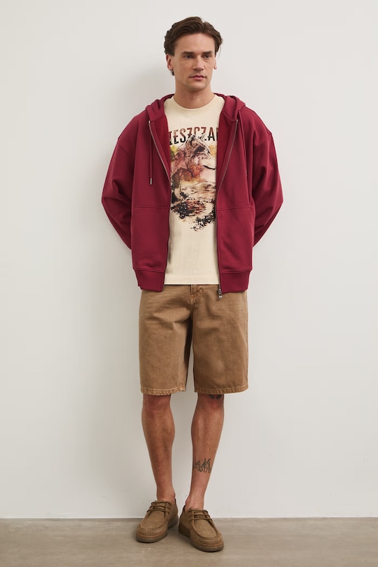 Oblečenie Tričko pánske bavlnené RS26-TSM853 béžová