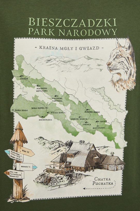 Medicine kratka majica moška bombažna RS26-TSM856 zelena