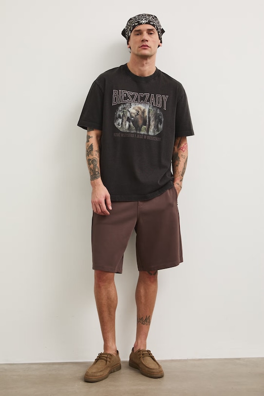 Medicine kratka majica moška bombažna RS26-TSM858 črna RS26