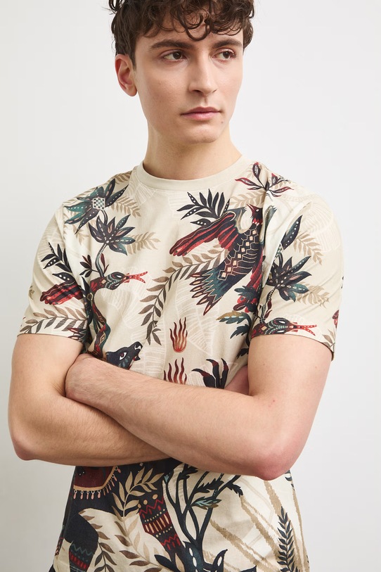 Medicine tricou pentru bărbați, din bumbac bej RS26-TSM901
