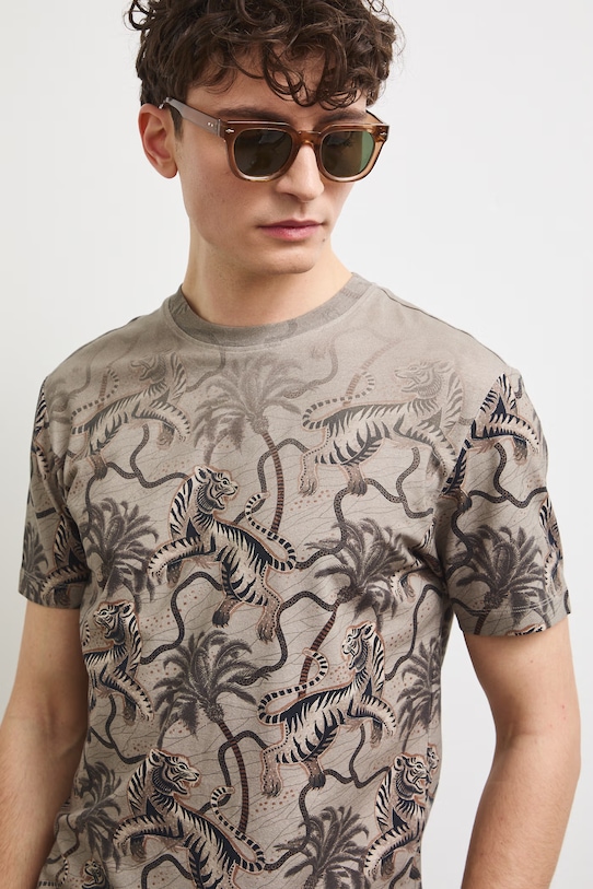 Medicine tricou pentru bărbați, din bumbac cu elastan bej RS26-TSM904