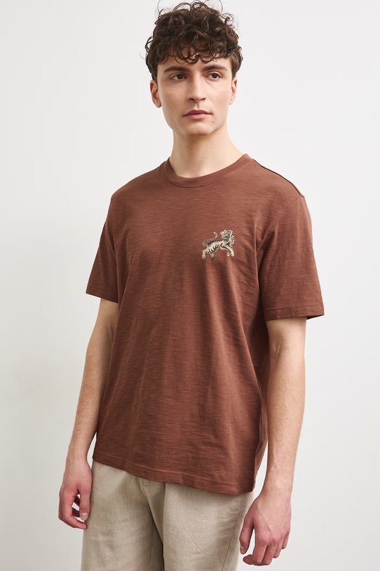 Medicine t-shirt męski bawełniany brązowy RS26-TSM906