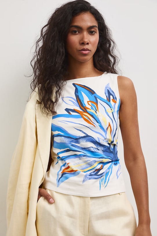 Medicine top női pamut elasztánnal fehér RS26-TTD809