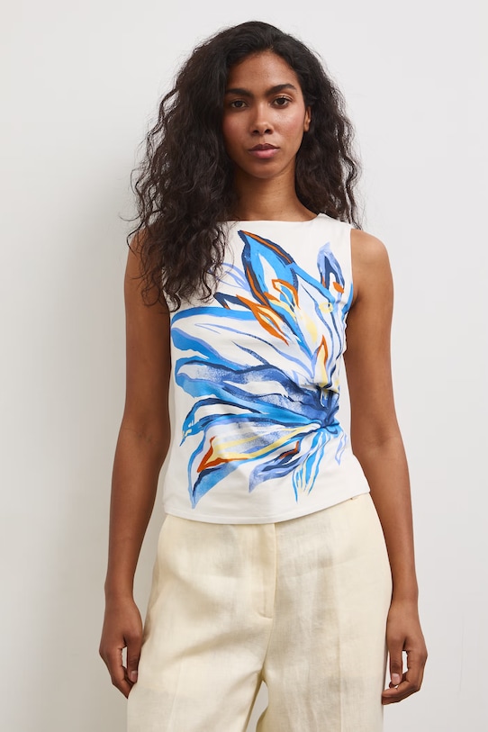 Medicine top női pamut elasztánnal fehér RS26-TTD809