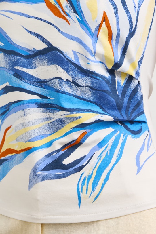 Top damski bawełniany z elastanem w kwiaty RS26-TTD809