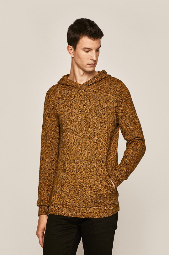 Sweter męski z kapturem żółty pozostałe żółty RW19.SWM909
