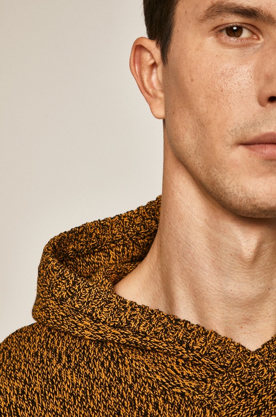 Sweter męski z kapturem żółty RW19.SWM909 żółty