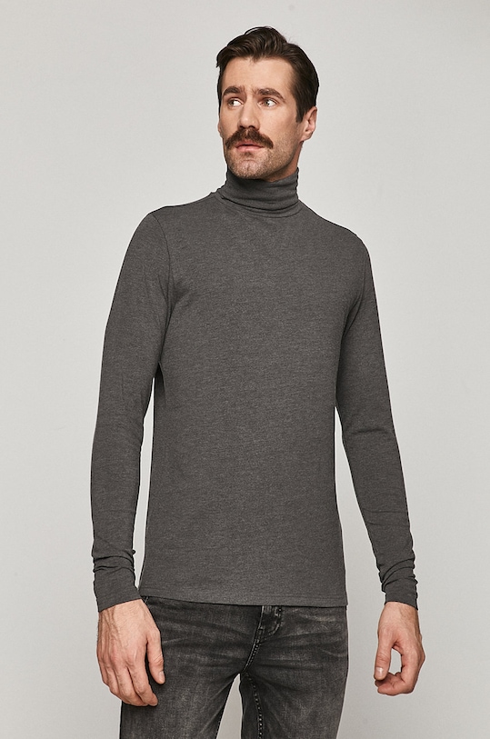 Longsleeve męski z golfem szary gładkie szary RW20.BUM090