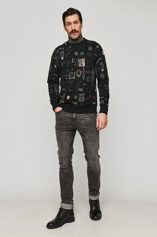 Longsleeve męski z golfem szary RW20.BUM090 szary RW20