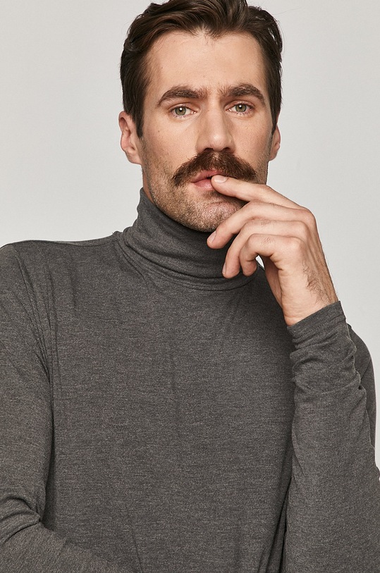 Longsleeve męski z golfem szary szary RW20.BUM090