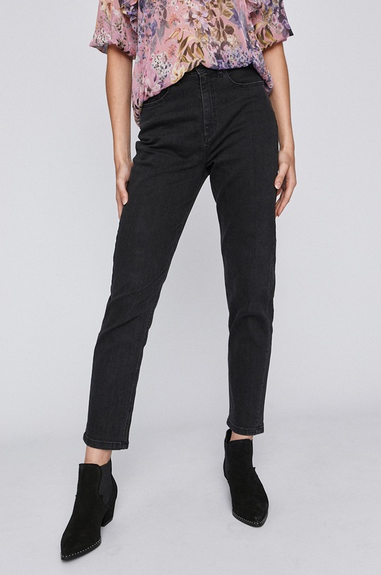 Jeansy damskie mom fit czarne czarny RW20.SJD031
