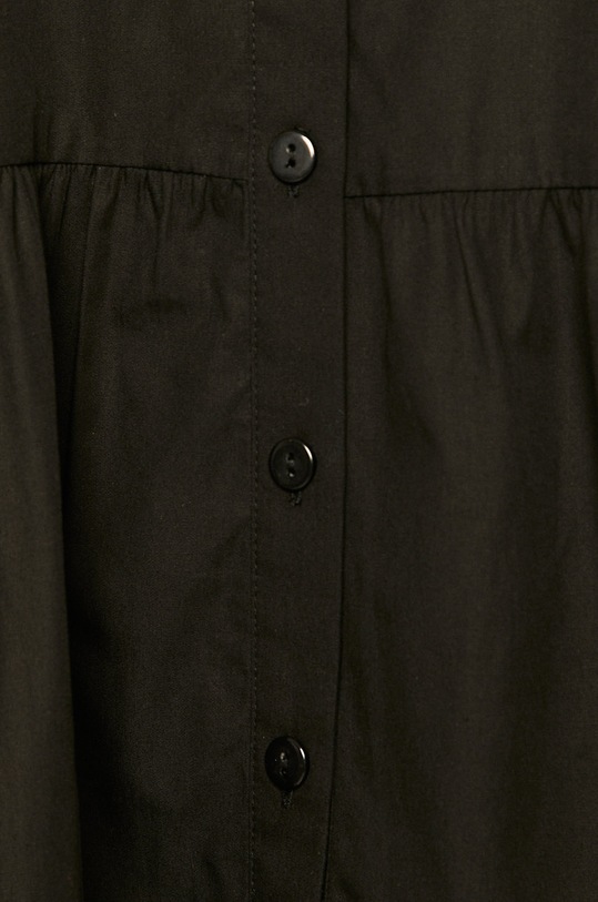 Bawełniana sukienka damska z falbaną czarna RW20.SUDA70 czarny