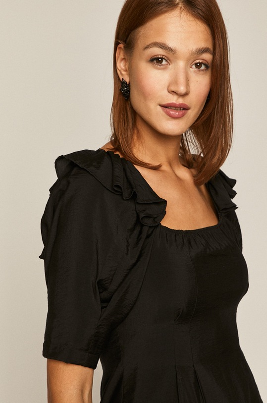 Sukienka damska z wiązaniem na plecach czarna czarny RW20.SUDA71