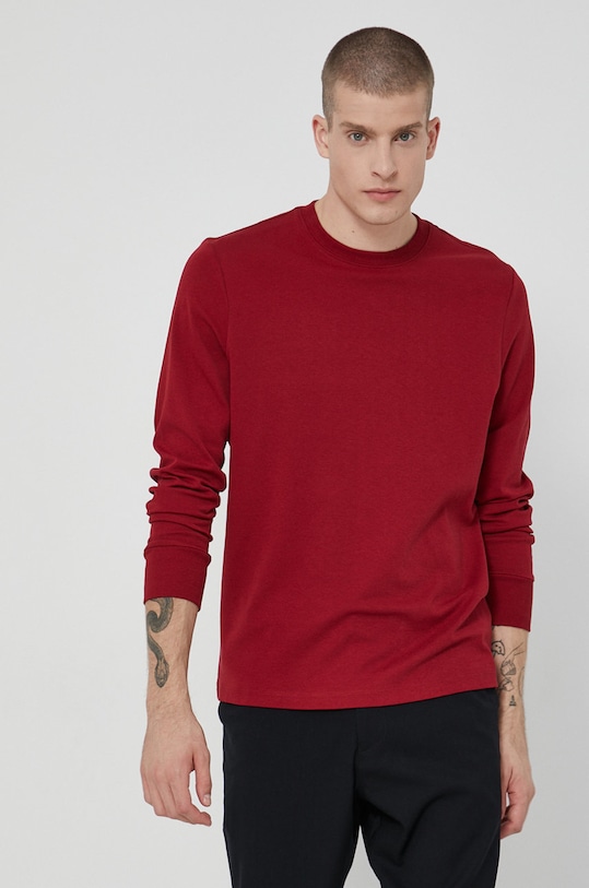Longsleeve gładki męski bordowy RW21.BUM070 bordowy RW21