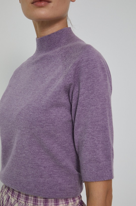 Sweter damski z krótkim rękawem fioletowy RW21.SWD041 fioletowy