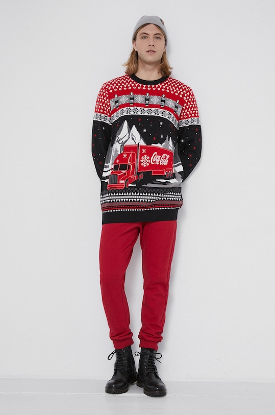 Sweter męski z motywem Coca-Coli czarny RW21.SWMA50 czarny RW21
