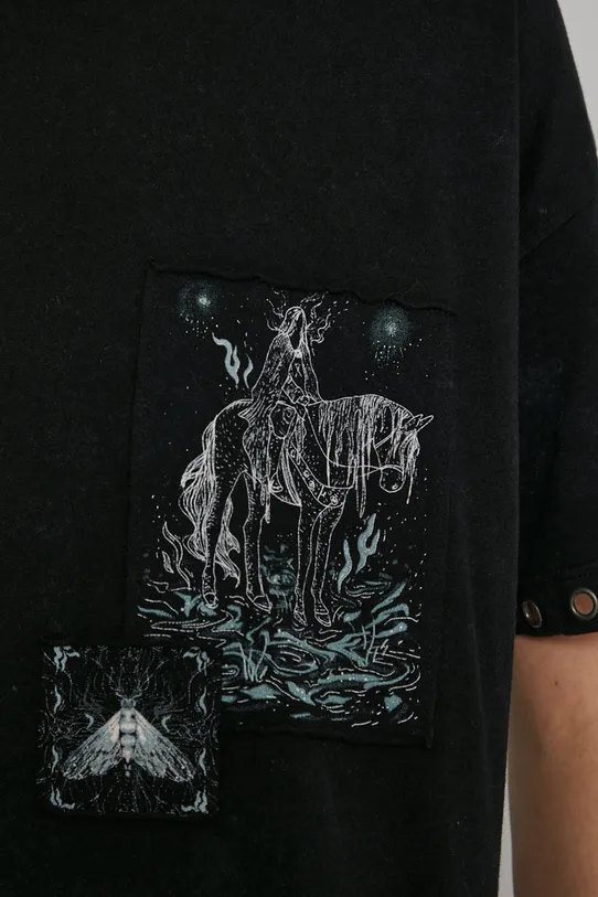 T-shirt damski bawełniany by Natalia Szwed czarny czarny RW21.TSD752