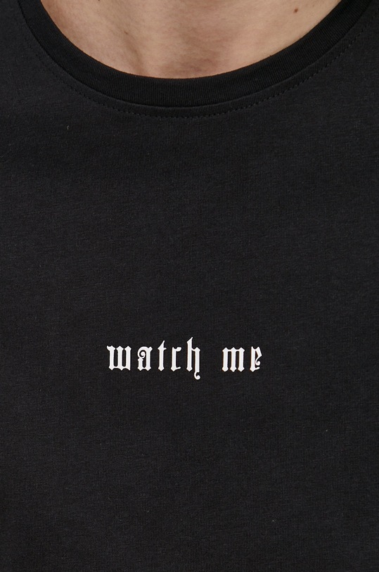 T-shirt bawełniany z nadrukiem czarny RW21.TSM507 czarny