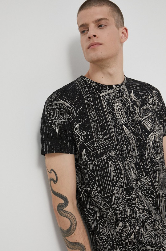 T-shirt męski bawełniany by Natalia Szwed czarny RW21.TSM755 czarny RW21