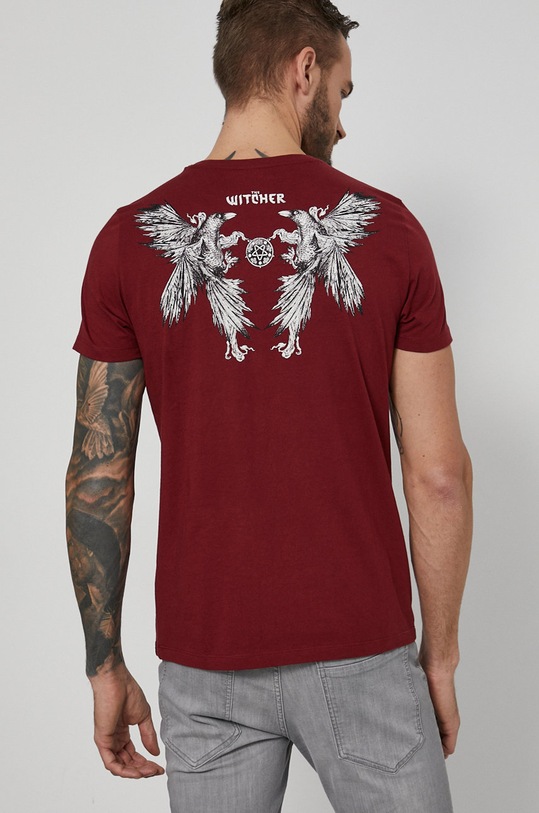 Odzież T-shirt bawełniany męski z kolekcji The Witcher bordowy RW21.TSM859 bordowy