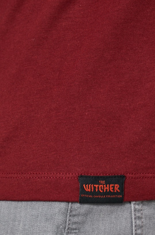 T-shirt bawełniany męski z kolekcji The Witcher bordowy RW21.TSM859 bordowy