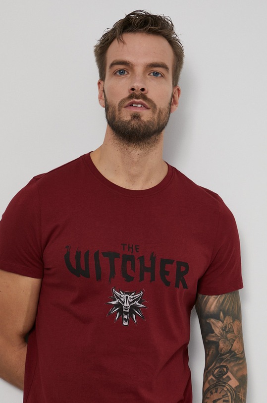 Bavlnené tričko Witcher burgundské RW21.TSM860