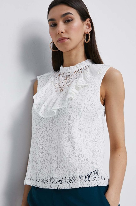 Bluzka damska koronkowa kolor biały biały RW22.BKDB04