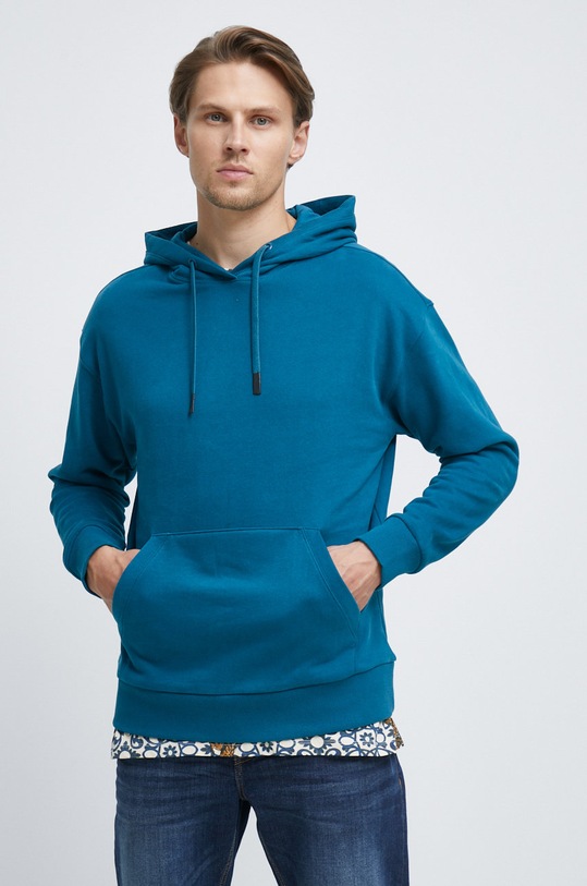 Bluza męska gładka turkusowa turkusowy RW22.BLM050