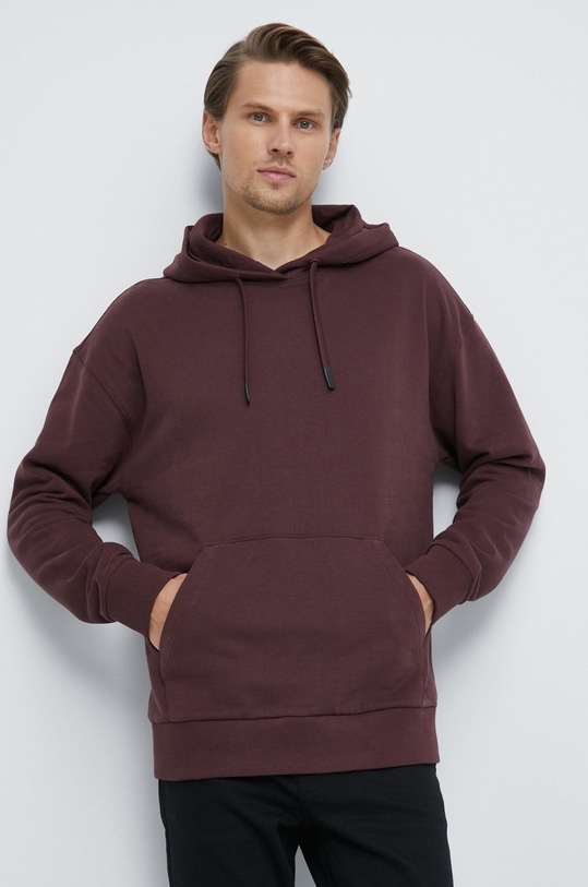 Bluza męska gładka bordowa pozostałe bordowy RW22.BLM050