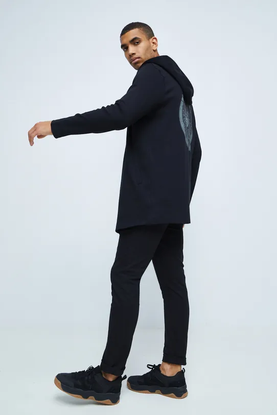 Bluza bawełniana męska z nadrukiem czarna RW22.BLM602 czarny RW22