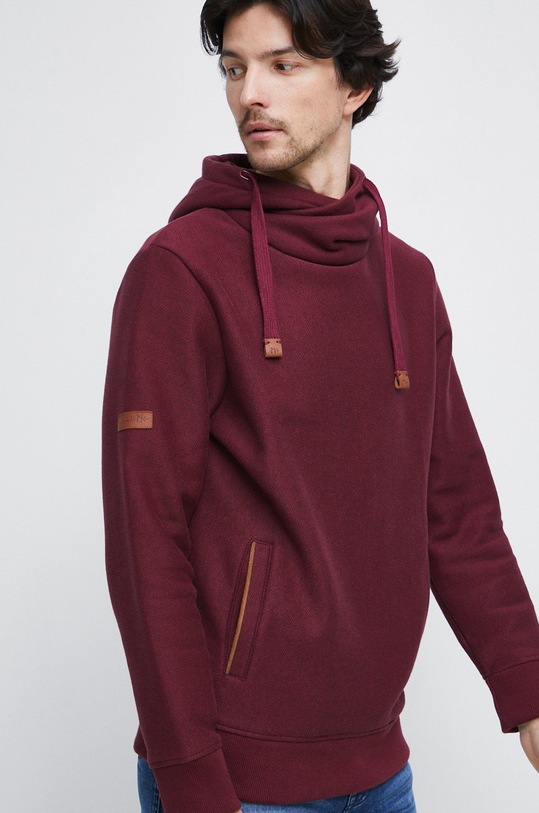Bluza męska z kapturem kolor bordowy bordowy RW22.BLM706