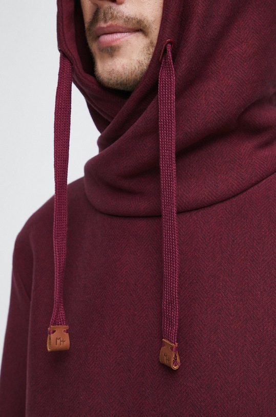 Bluza męska z kapturem kolor bordowy RW22.BLM706